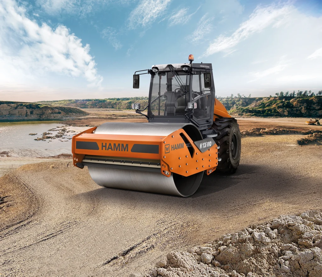 Tipos de maquinaria de carretera. Rodillo compactador Hamm